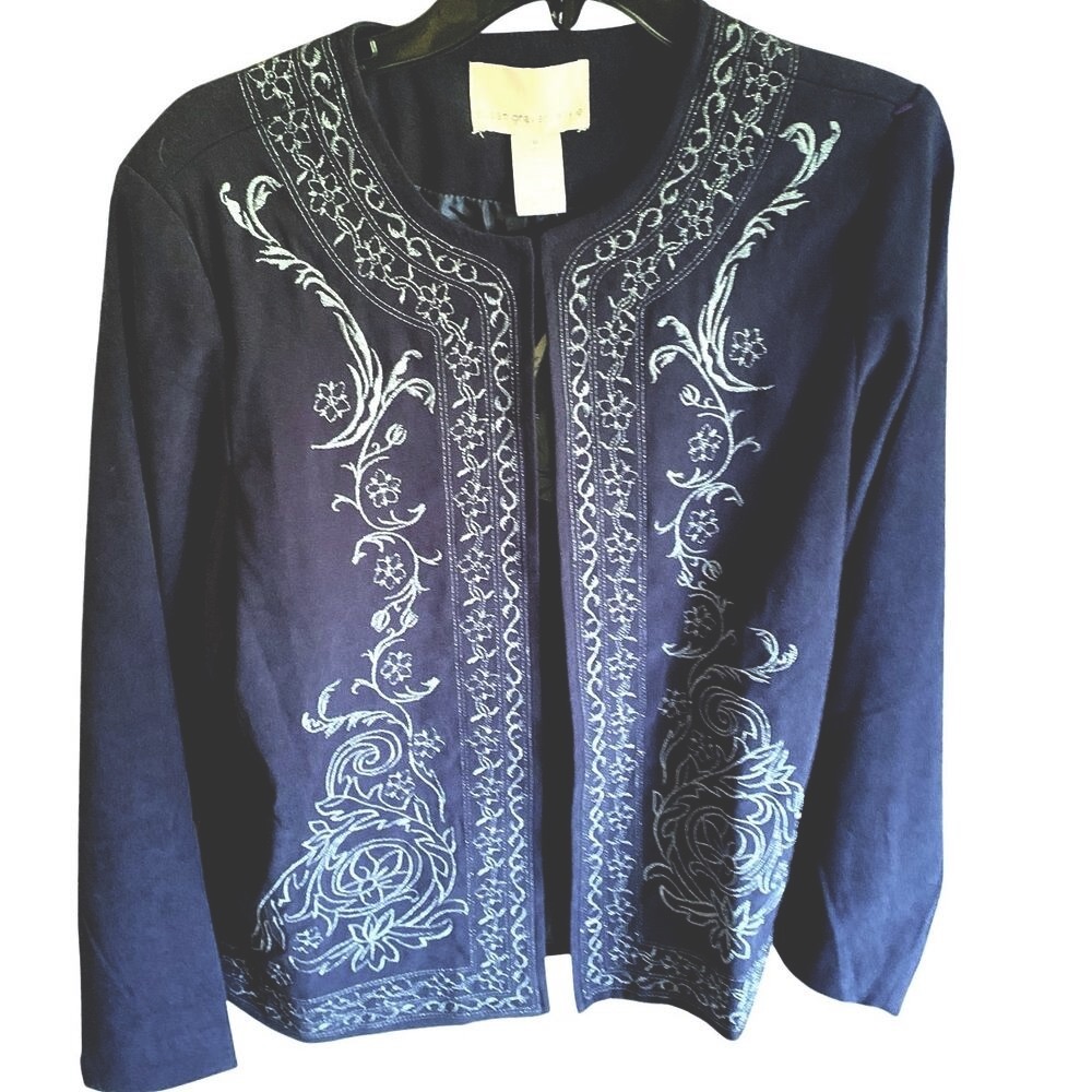 Susan Graver Style NWT Jacket Med, Navy